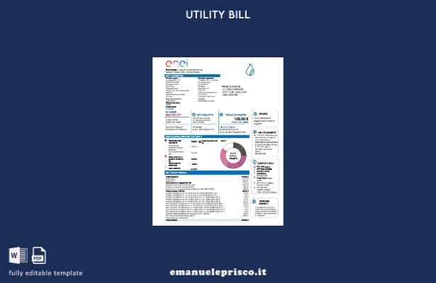 stile verificato Modello di bolletta delle utenze Italia Enel Energia